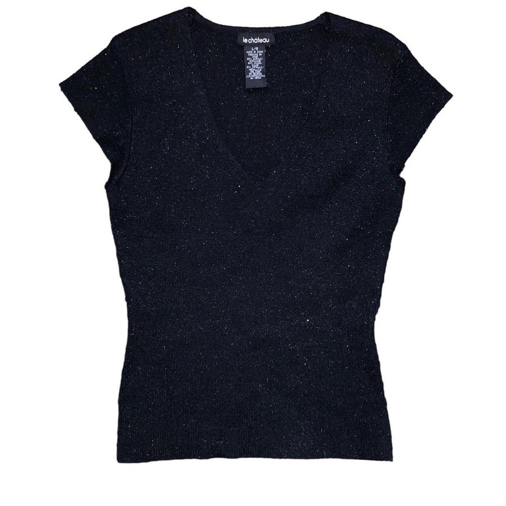 Le Chateau knit sparkly black top